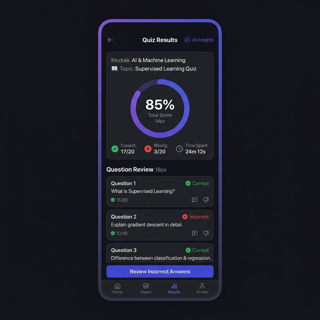 NexTutor Results — Assessment score